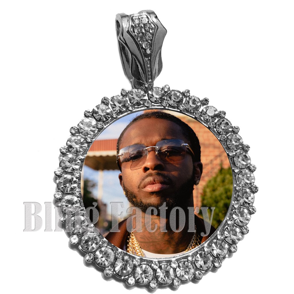 Hip Hop Picture Frame Medal Bling Charm Pendant